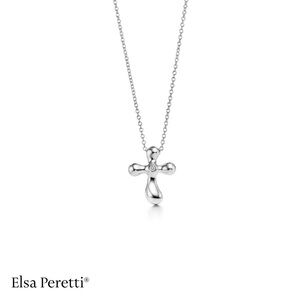 Tiffany & Co. Elsa Peretti DiamondCross Pendant Necklace - Sterling Silver